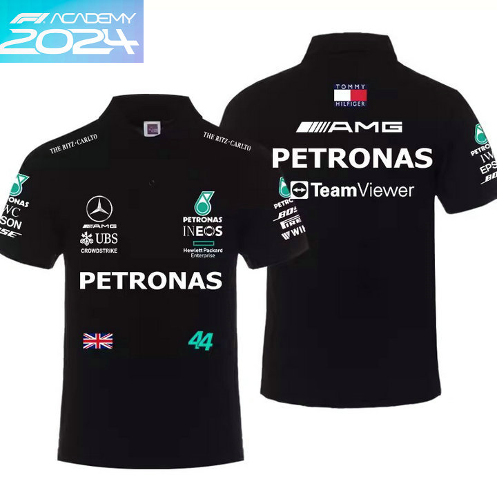 2024 Polo Mercedes AMG Petronas F1 No.44 Lewis Hamilton Coton Homme